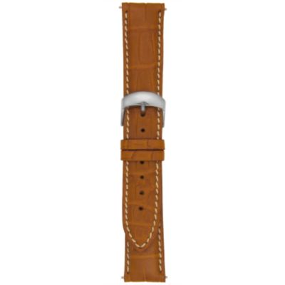 U100879 - 22MM Matte Honey Square Grain Alligator Watch Strap