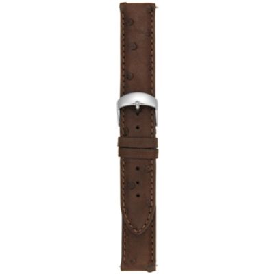 22MM Matte Brown Ostrich Watch Strap
