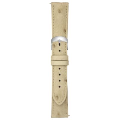 22MM Matte Winter White Ostrich Watch Strap