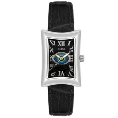 Elini Women's Nazar Lucky Eye Quartz Stainless Steel Leather Strap Watch