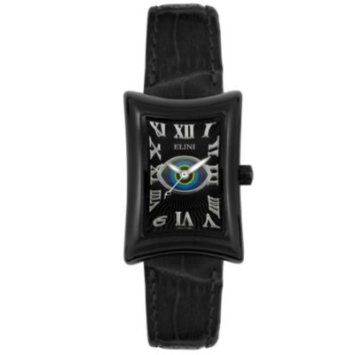 Elini Women's Nazar Lucky Eye Quartz Stainless Steel Leather Strap Watch