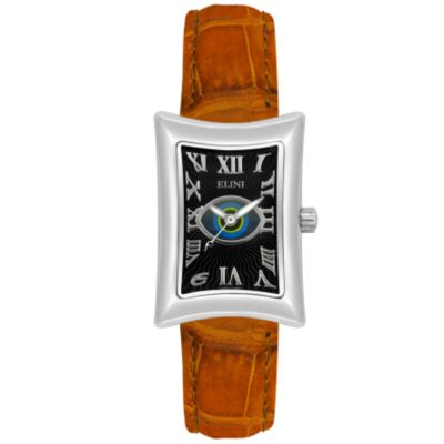 Elini Women's Nazar Lucky Eye Quartz Stainless Steel Leather Strap Watch