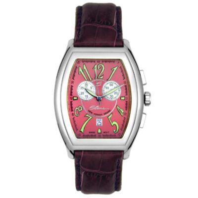 Elini Unisex New Yorker Grand Chronograph Leather Strap Watch