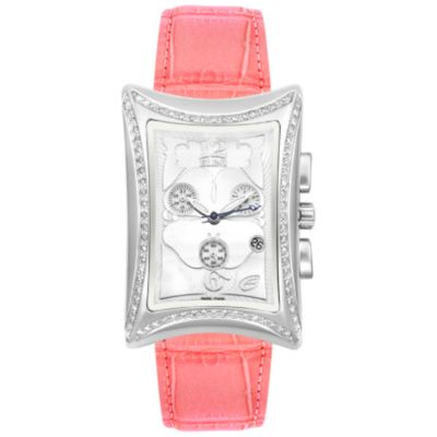 Elini Women's Nazar Lucky Clover Diamond Chronograph Leather Strap Watch