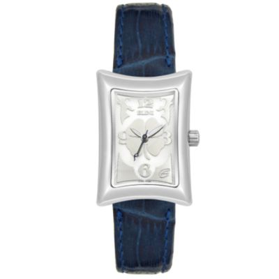 Elini Women's Nazar Lucky Clover Quartz Stainless Steel Leather Strap Watch