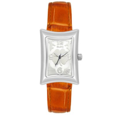 Elini Women's Nazar Lucky Clover Quartz Stainless Steel Leather Strap Watch