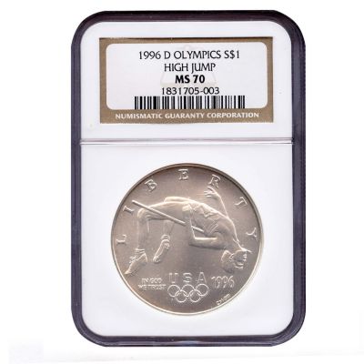 U101157 - 1996-D Olympics High Jump Commemorative Dollar MS70 NGC