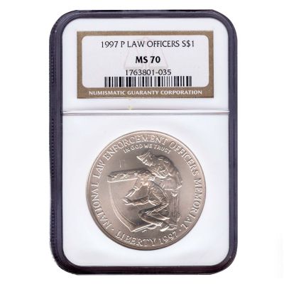 U101158 - 1997-P Law Officers Commemorative Dollar MS70 NGC