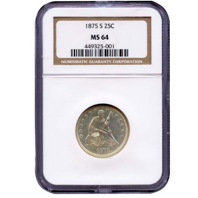 1875-S Seated Quarter MS64