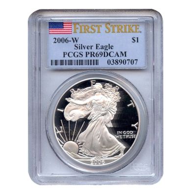 2006-W $1 Silver American Eagle Bullion Coin PR69DCAM PCGS