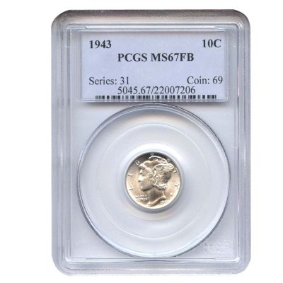 1943 Mercury Dime MS67FB PCGS