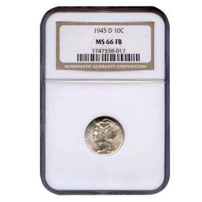 1945-D Mercury Dime MS66FB NGC