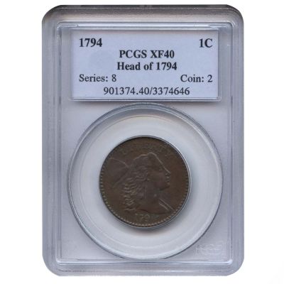1794 United States Large Cent XF40 PCGS