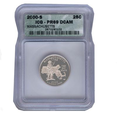 2000-S Massachusetts Statehood Quarter Proof PR69DCAM ICG