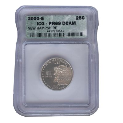 2000-S New Hampshire Statehood Quarter Proof PR69DCAM ICG