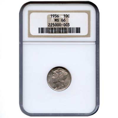 1936 Mercury Dime MS66 NGC