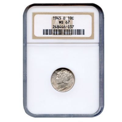 1945-D Mercury Dime MS67 NGC