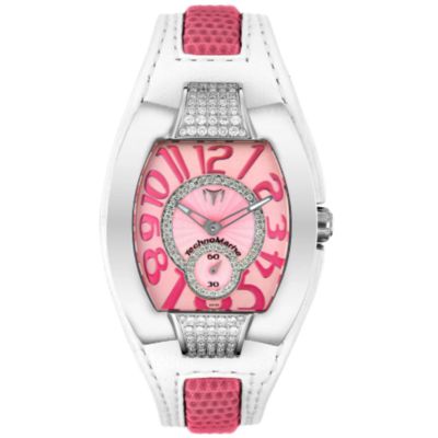 U102016 - TechnoMarine Women's Butterfly Semi-Pave 1.03ct Diamond Leather Watch