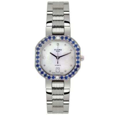Clerc Women's Stainless Steel Diamond & Sapphire Watch