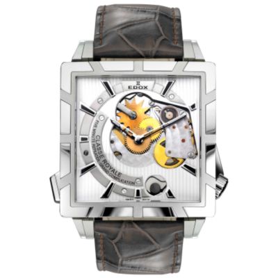 U102048 - Edox Men's Classe Royale Five Minute Repeater Crocodile Strap Watch