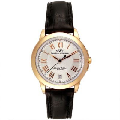 U102113 - SWI Men's 18K Rose Gold Limited Edition Automatic Alligator Strap Watch