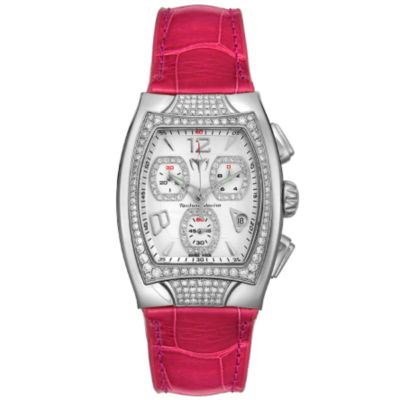 TechnoMarine Women's TechnoSquare Diamond Chronograph Alligator Strap Watch