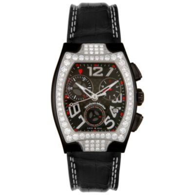 U102229 - TechnoMarine Men's TechnoSquare Magnum Diamond Chronograph Alligator Strap Watch