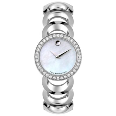 U102694 - Movado Women's Rondiro Swiss Quartz Mother-of-Pearl Stainless Steel Watch