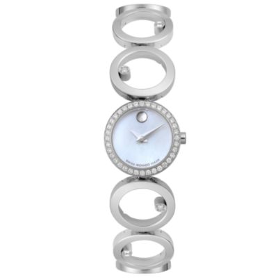 Movado Women's Ono Swiss Quartz Diamond Bezel Mother-of-Pearl Dial Watch