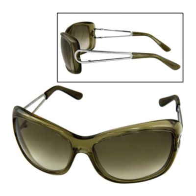 Marc Jacobs Women's 023 Green-Gold-tone & Brown-Gray Gradient Shield Sunglasses