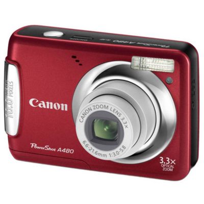 Canon PowerShot A480 Red Digital Camera at ShopHSC.com