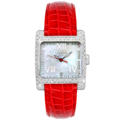 U103624 - Locman Women's Nuevo Diamond Aluminum Case Alligator Strap Watch