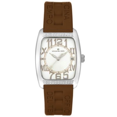 Officina Del Tempo Women's Tonneau Brown Strap Watch