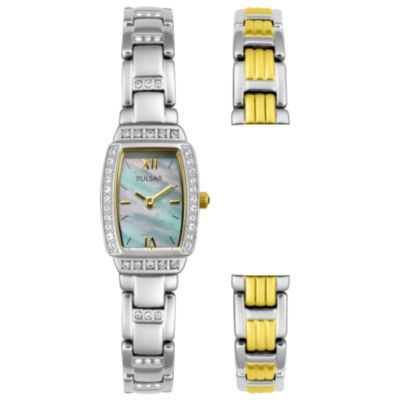Pulsar Women's Blue Mother-of-Pearl Dial w/ Swarovski Crystals Watch
