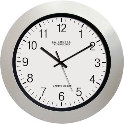 U104890 - La Crosse Technology 14'' White Atomic Analog Wall Clock