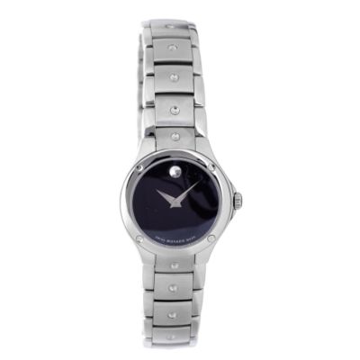 U104971 - Movado Women's S.E. Black Dial Stainless Steel Bracelet Watch 