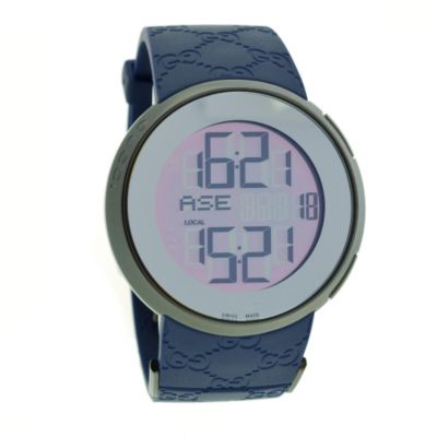 U105101 - Gucci Men's Digital 114 Blue Rubber Strap Watch