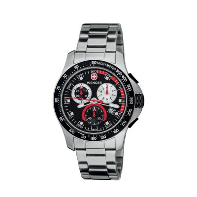Wenger Men's Battalion Field Chrono Black Dial Stainless Steel Watch