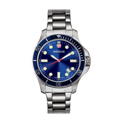 U105317 - Wenger Men's Battalion III Diver Stainless Steel Bracelet Watch