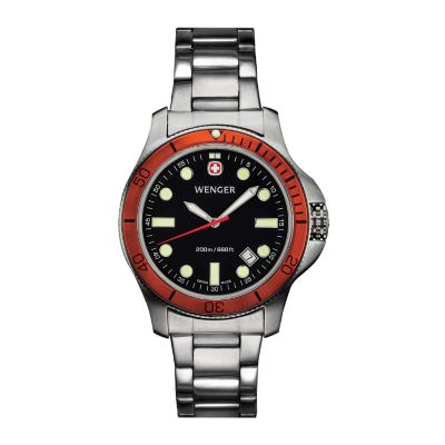 Wenger Men's Battalion III Diver Bezel Stainless Steel Bracelet Watch