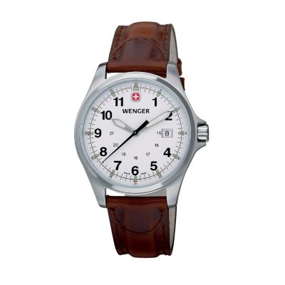 U105335 -  Wenger Men's TerraGraph Brown Leather Strap Watch