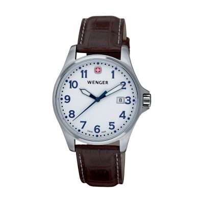 U105336 - Wenger Men's TerraGraph Brown Leather Strap Watch