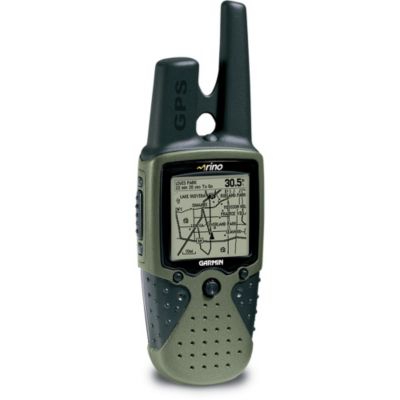 Garmin Rino 120 Handheld GPS, Garmin Rino 120 Handheld GPS Garmin\'s Rino 120 handheld GPS has both navigation and two-way communications combined. It has enough memory to download detailed mapping for