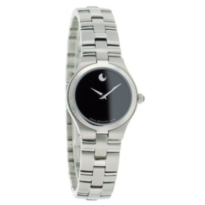 U107710 - Movado Women's Black Dial & Stainless Steel Bracelet Watch