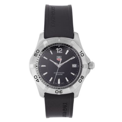 U107733 - Tag Heuer Men's Black Dial & Black Rubber Strap Watch 