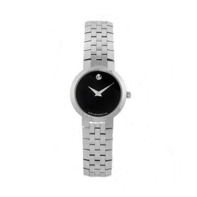 U112019 -  Movado Women's Black Dial & Stainless Steel Bracelet Watch