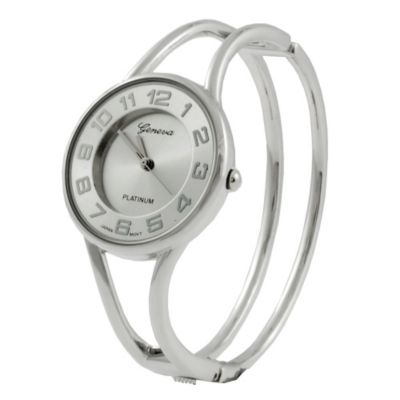 U113092 - Geneva Platinum Women's Polished Bangle Bracelet Watch
