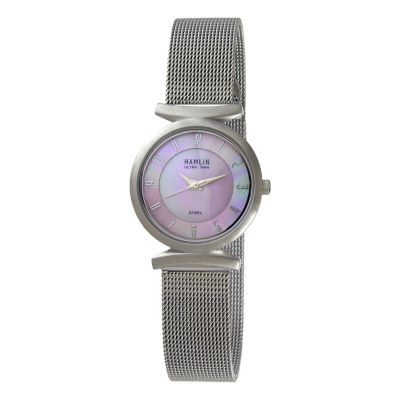 U113564 - Hamlin Women's Miyota 1L32 Pink Mother-of-Pearl Dial & Stainless Steel Bracelet Watch