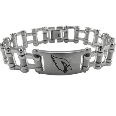 U116563 - Stainless Steel 8.5" Men's NFL&reg; Football Bicycle Chain ID Bracelet
