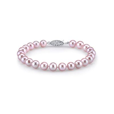 6.5-8 AAA Quality 7-8mm Lavender Cultured Freshwater Pearl Bracelet, $152.73